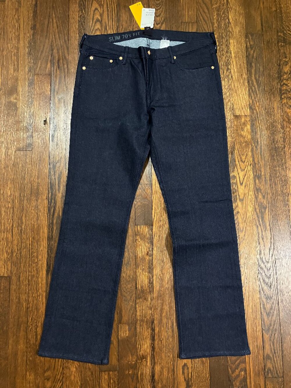 H&M Men's Slim 70's Fit Dark Blue/Black Rinse Denim Jeans 5-Pocket 36/30 NWT NEW